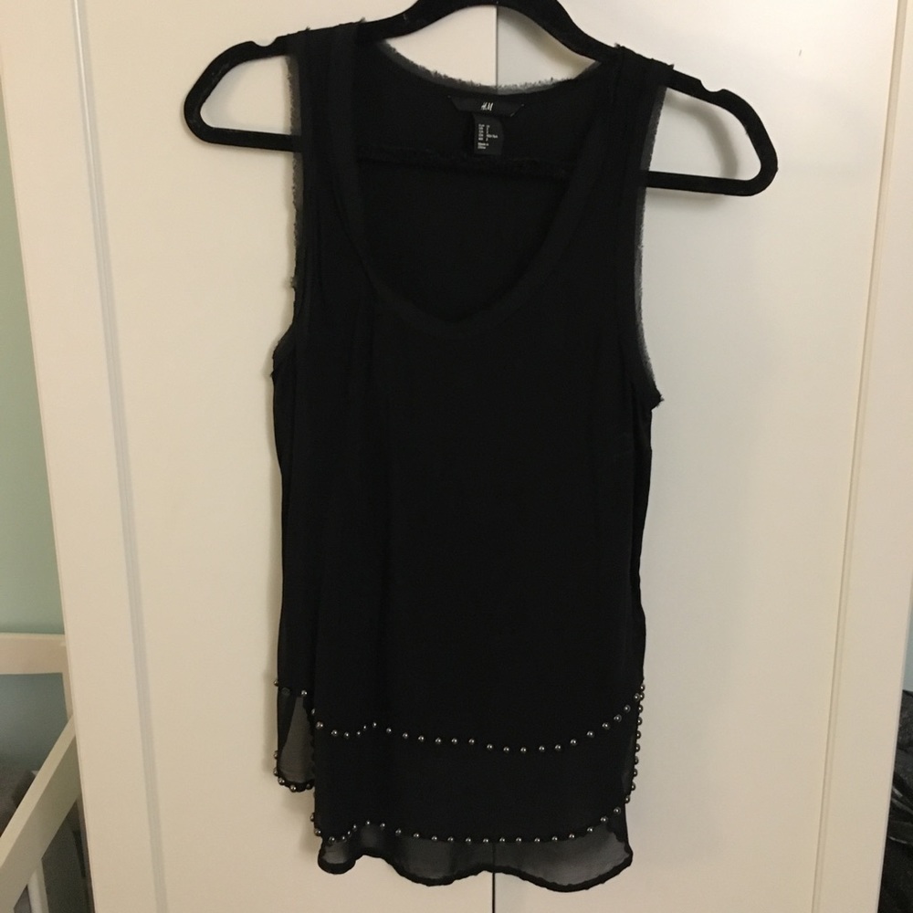Black studded tank